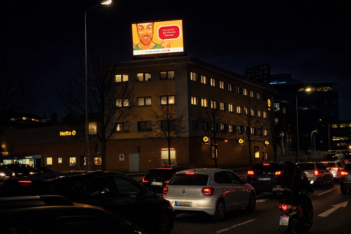LED-Werbetafel Rostock Ostseite – Digitale Außenwerbung Friedrichstraße